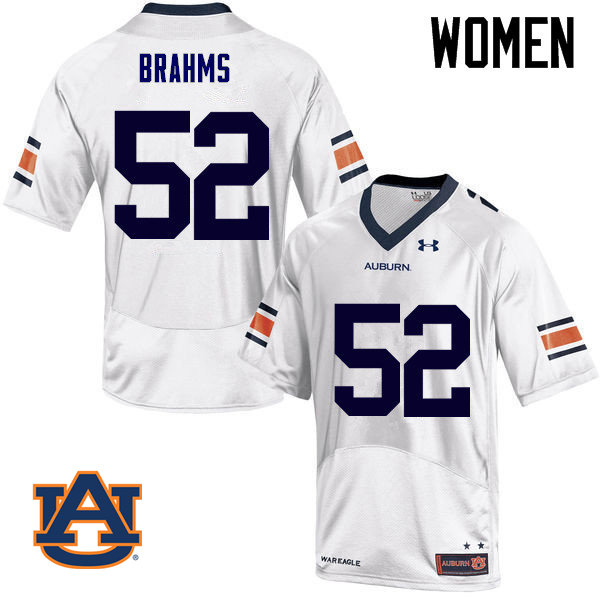 Women Auburn Tigers #52 Nick Brahms College Football Jerseys Sale-White